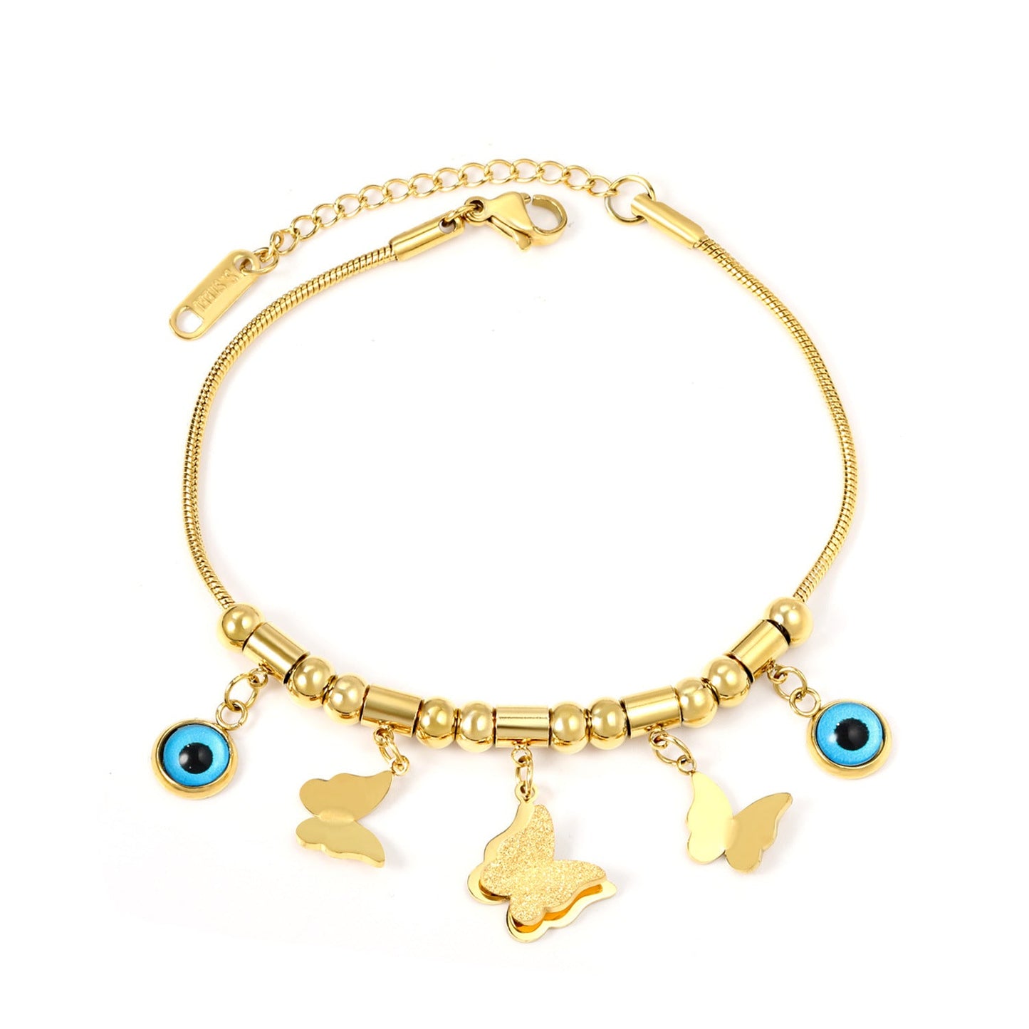 Pulsera electrochapada vintage de mal de ojo para mujer
