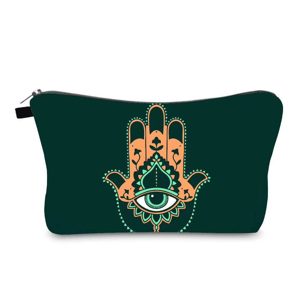 Bolsa de cosméticos sencilla y moderna con diseño de ojo malvado para mujer
