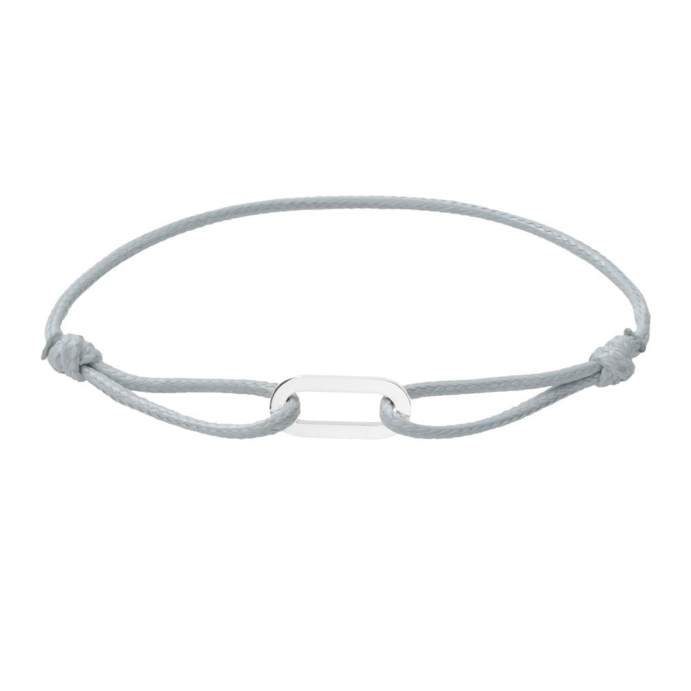 Women Fashion Simple Hand-Woven Single Ring Rope Adjustable Bracelet