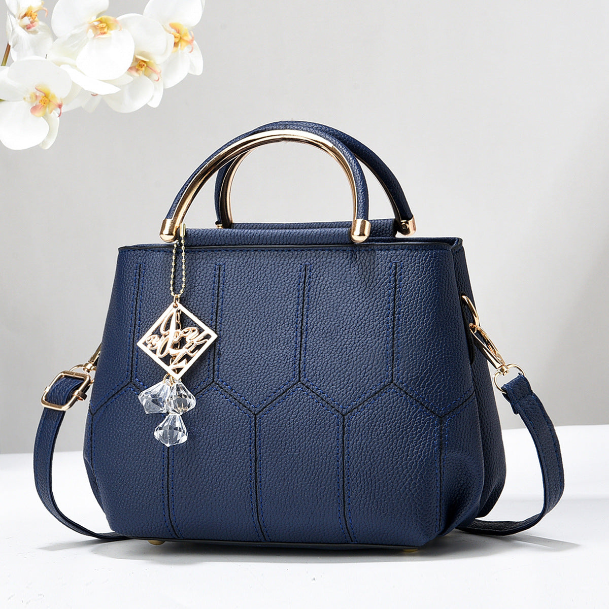 Bolso de mano con bordado de color liso, sencillo e informal, a la moda para mujer