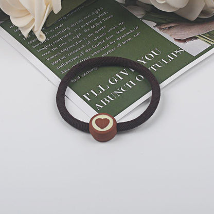 Women Fashion Solid Color High Elastic Rubber Hair Ring