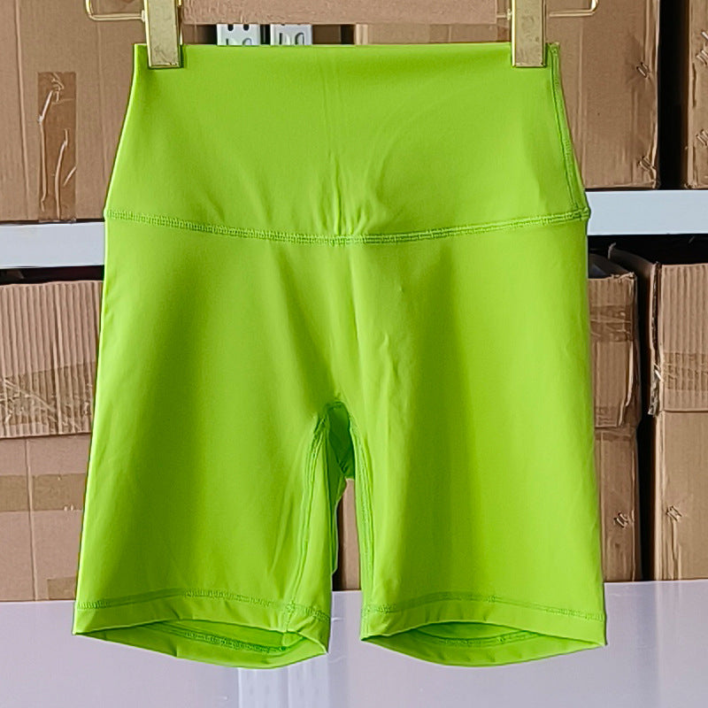 Short de yoga taille haute uni pour femme