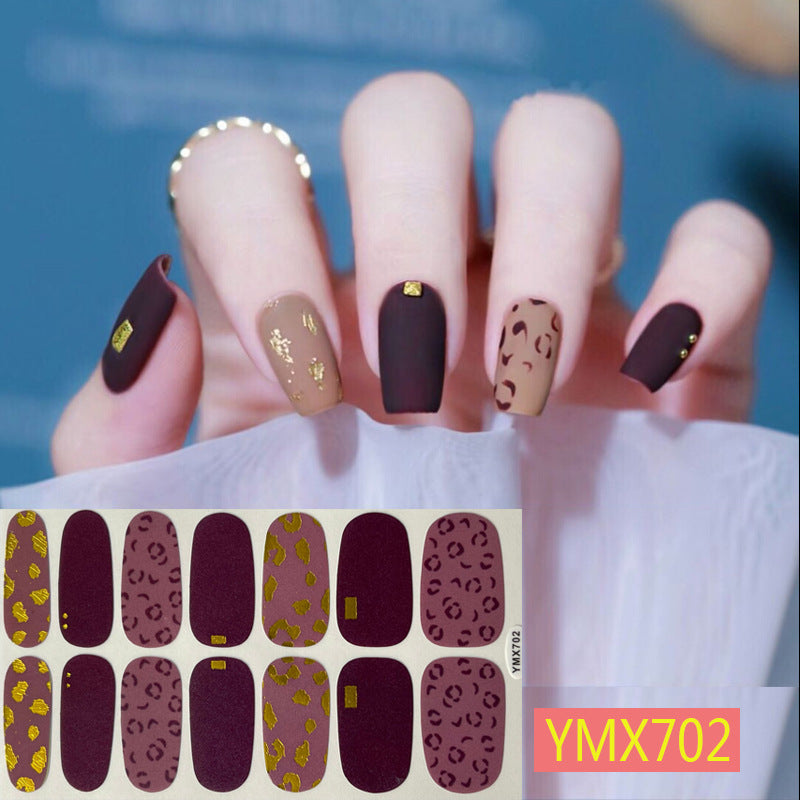 Autocollants pour ongles motif vache léopard automne et hiver