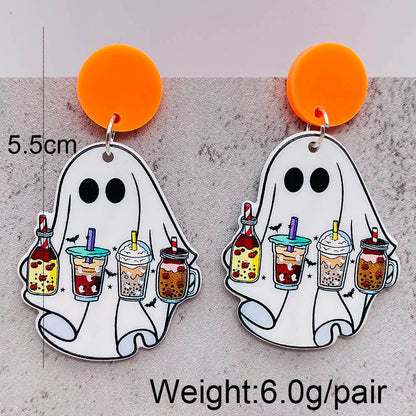 Halloween Women Horror Personality Mushroom Head Ghost Earrings