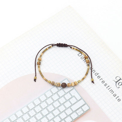 Bohemian Semi-Precious Stone Beads Handwoven Bracelet