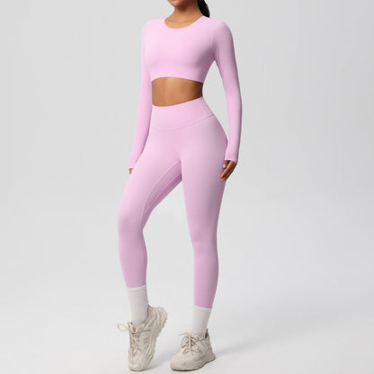 Women Yoga Solid Color Sports Two-Piece Set