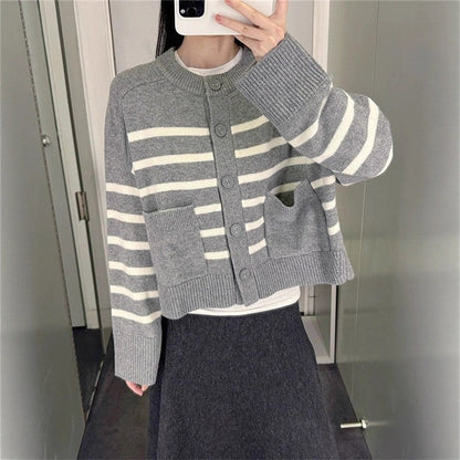 Round Neck Striped Sweater