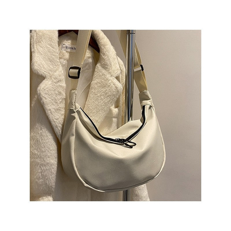 Causal Solid Color Oxford Crossbody Bag