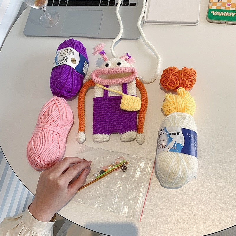 Cute Cartoon Knitted Crossbody Bag