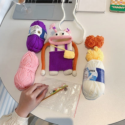 Cute Cartoon Knitted Crossbody Bag