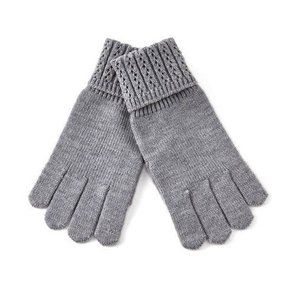 Solid Color Split Finger Simple Knit Glove