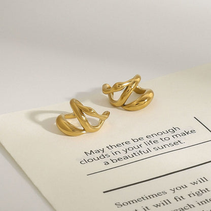 Cross Simple Elegant Clip Earrings