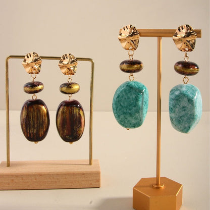 Trendy Multilayer Irregular Resin Stud Earrings