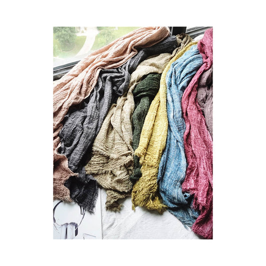 Vintage Solid Color Ramie Cotton Scarf