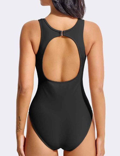Backless Round Neck One Piece Swimwear