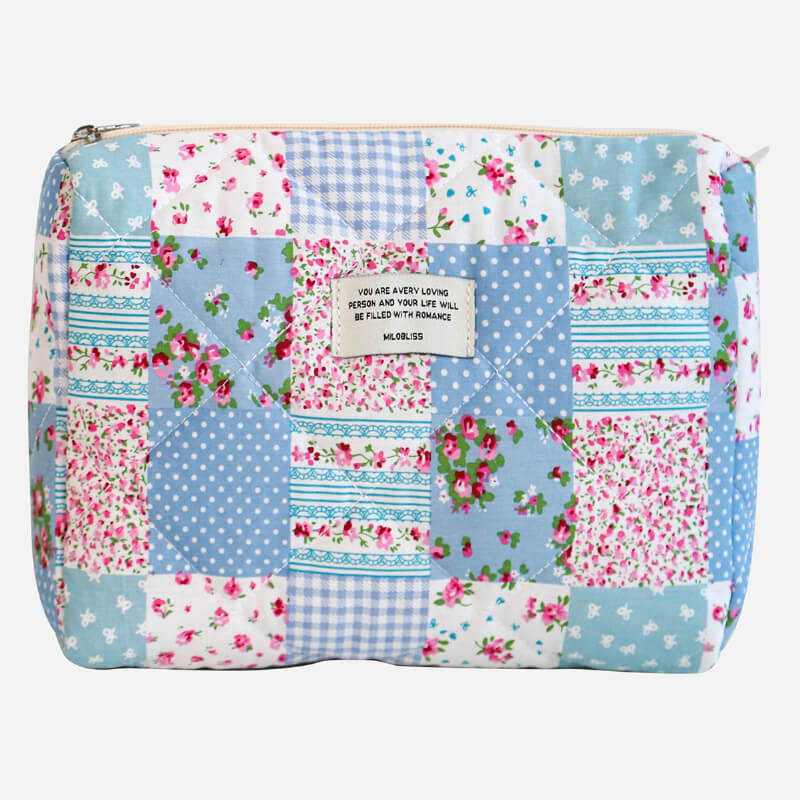 Colorful Flower Print Portable Make Up Bag