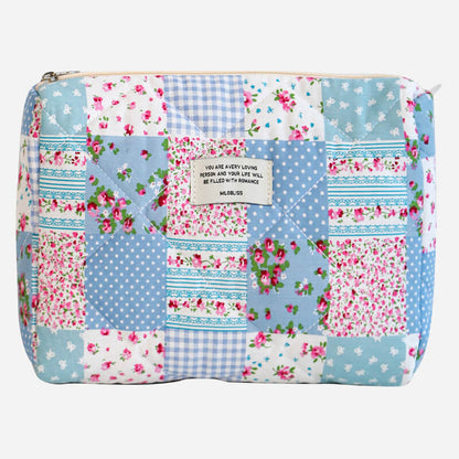 Colorful Flower Print Portable Make Up Bag