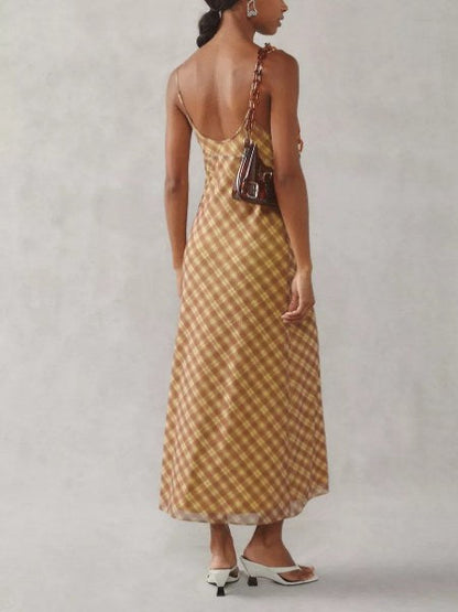 Flower Slim Backless Wrap Spaghetti Dress