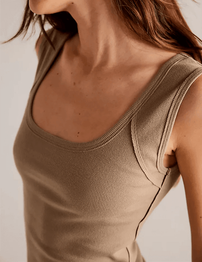 Square Neck Solid Color Tank Top