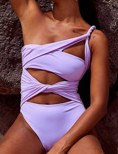 One Shoulder Sexy Hollow Out Sexy Swimwear