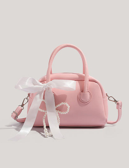 Candy Color Bow Leather Shoulder Bags