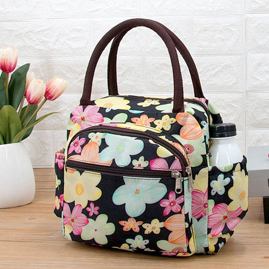 Dotted Letter Kitten Print Lunch Bag Lunchbox Bag