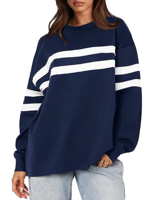 Oversize Splicing Casual Pullover Sweatshirt