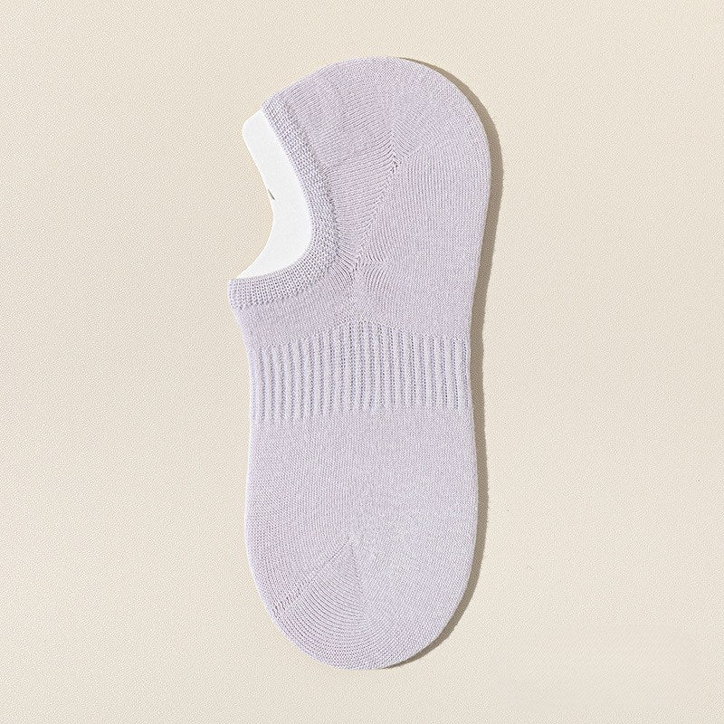 Solid Color Ribbed Low Ankle Socks