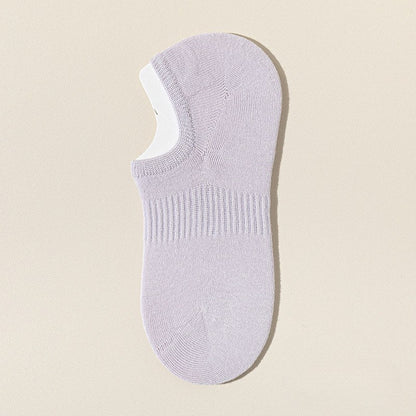 Solid Color Ribbed Low Ankle Socks