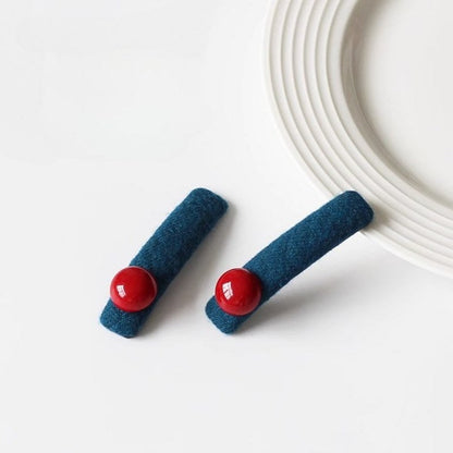 Color Block Ball Decor Hair Clips