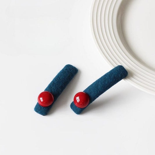 Color Block Ball Decor Hair Clips