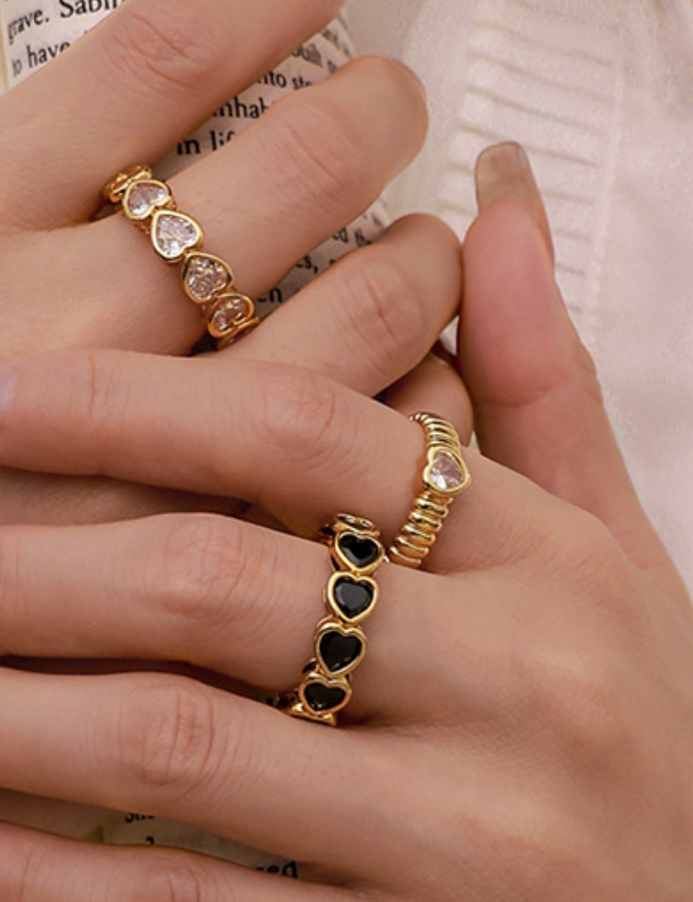 Love Zircon Simple Adjustable Rings