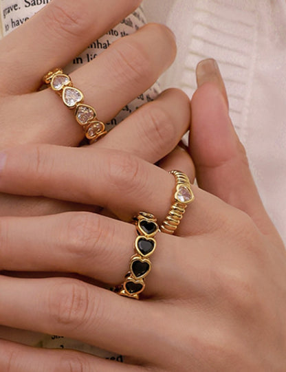 Love Zircon Simple Adjustable Rings