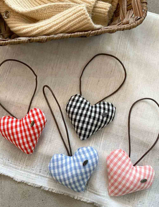 Cute Color Block Heart Keychain Bag Charm