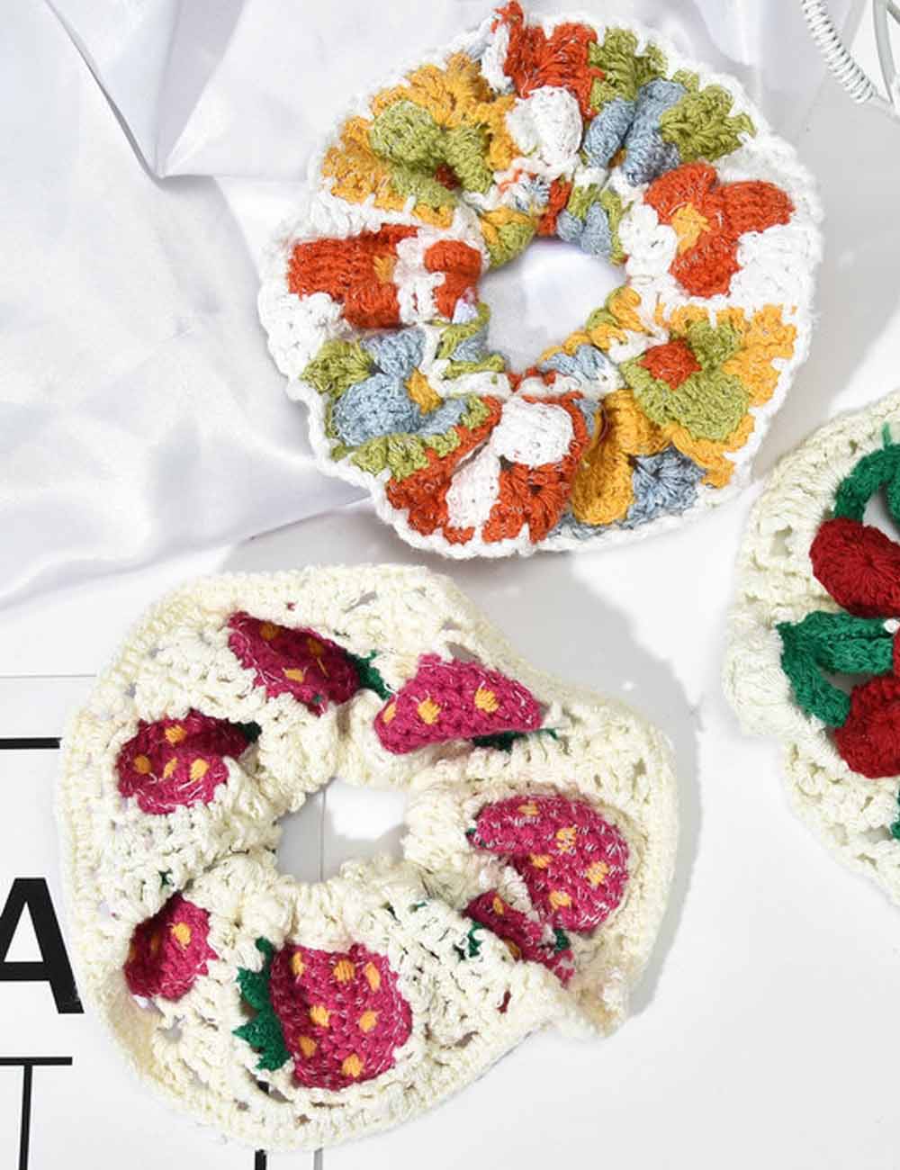 Bohemian Handmade Crochet Colorful Scrunchies