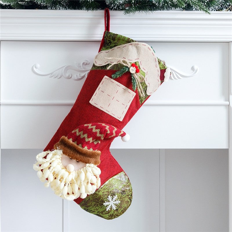 Christmas Stocking Candy Bag Pendant House Big Stocking Decoration Gift Bag