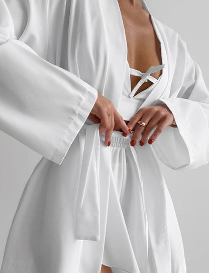 3PCS Solid Color Split Homwear Sets