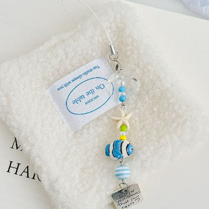 Minimalist Wind Chime Fish Beaded Phone Charm