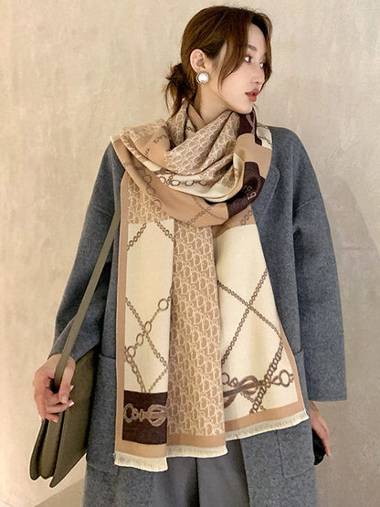 Imitation Cashmere Printed Double-Side Shawl Scarf