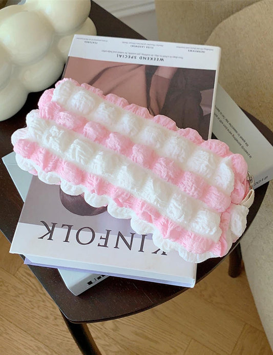 Cute Soft Ruched Makeup Pencil Pouch