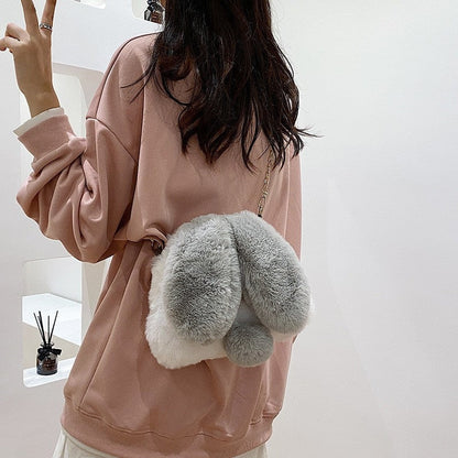 Cute Cartoon Rabbit Plush One-Shoulder Diagonal Bag