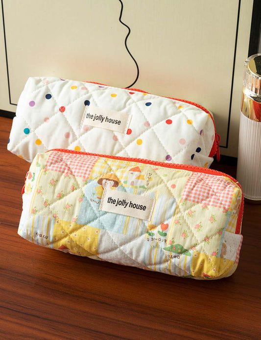 Cute Cartoon Colorful Dots Pencil Pouch