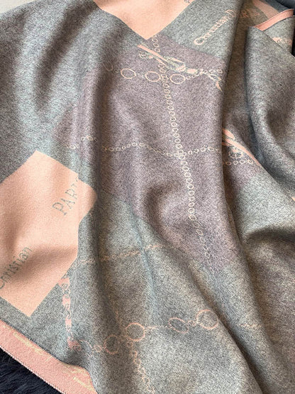 Imitation Cashmere Printed Double-Side Shawl Scarf