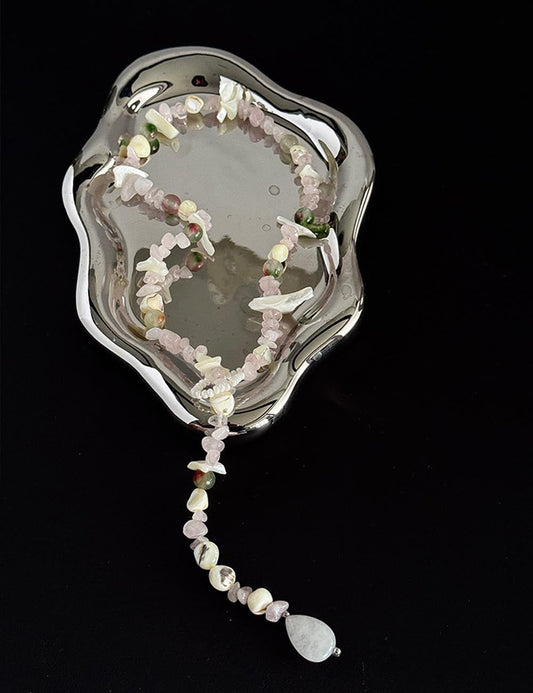 Dainty Stone Shell Beaded Choker Necklace