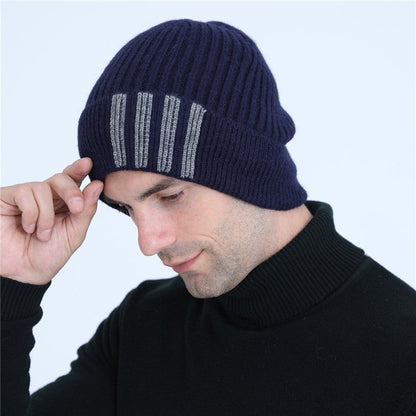 Men's Fleece-Lined Knit Ear-Warmer Hat