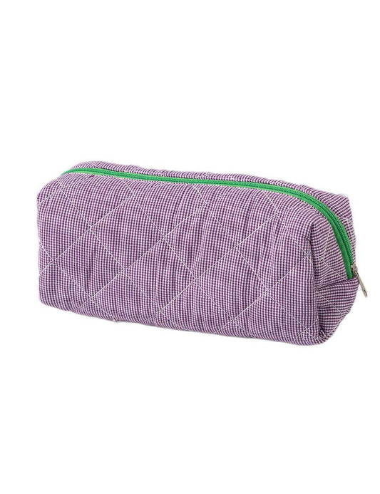 Large Capacity Color Block Plaid Storage Bag