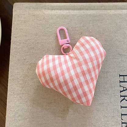 Sweet Plush Plaid Love Bow Bag Charm