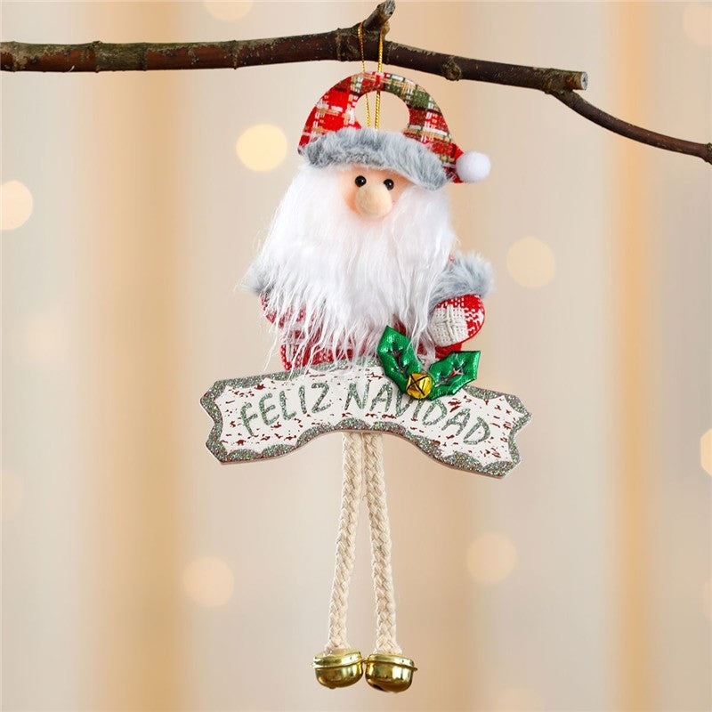 Hanging Alphabet Plaque With Bell On Wooden Board