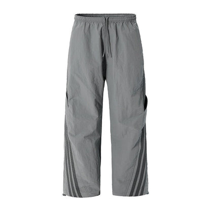 Unisex Streetwear Stripe Parachute Pants