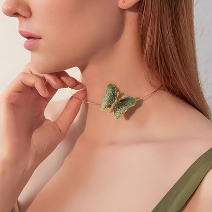 Embroidered Butterfly Elegant Simple Choker